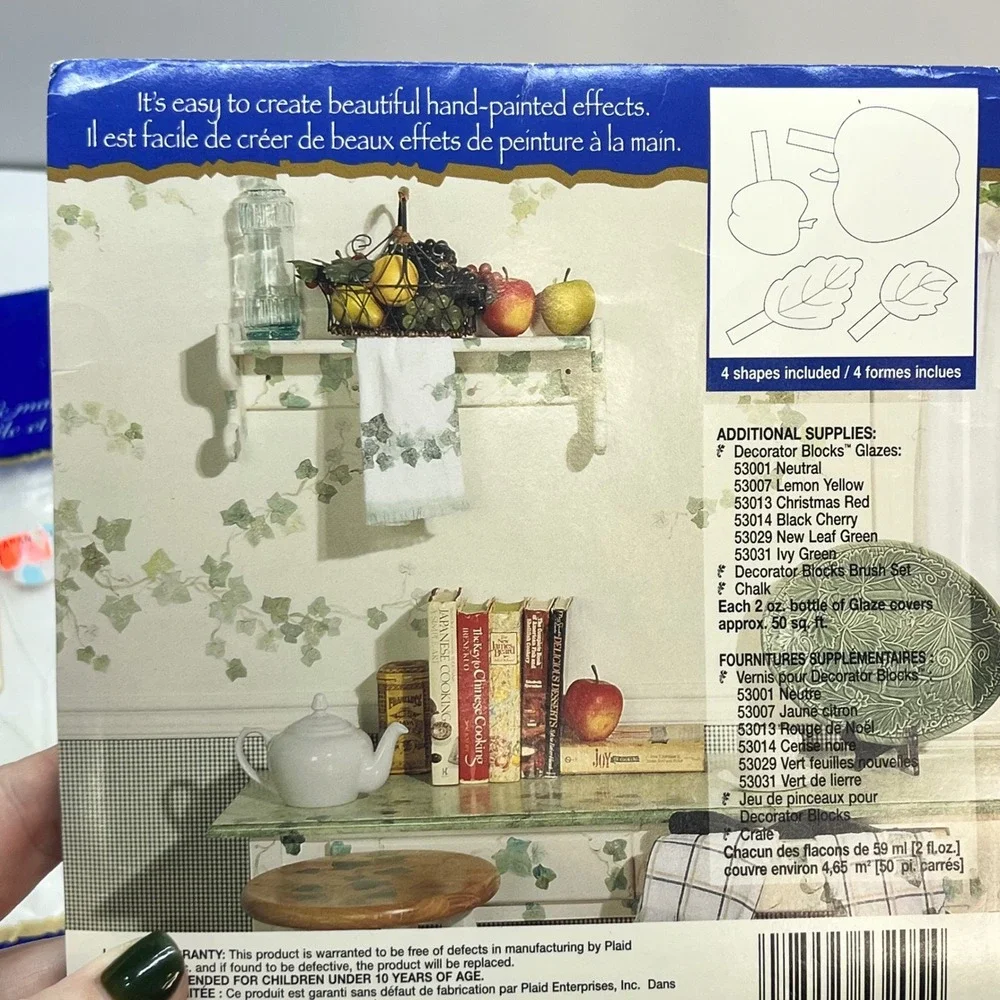 Plaid Decorator Blocks Apples Pommes‎ Stamping Kit 53205 Vintage 1995
